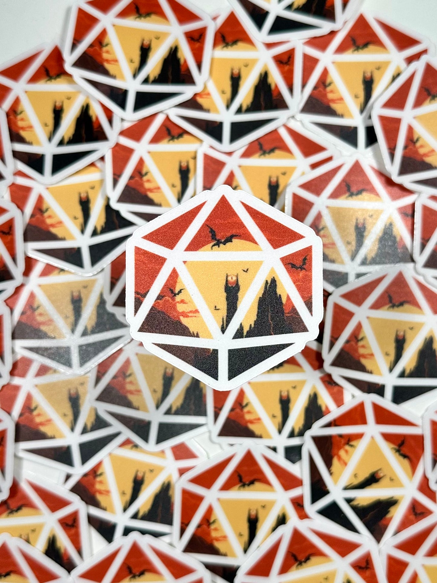 Mount Doom Mordor D20 Sticker