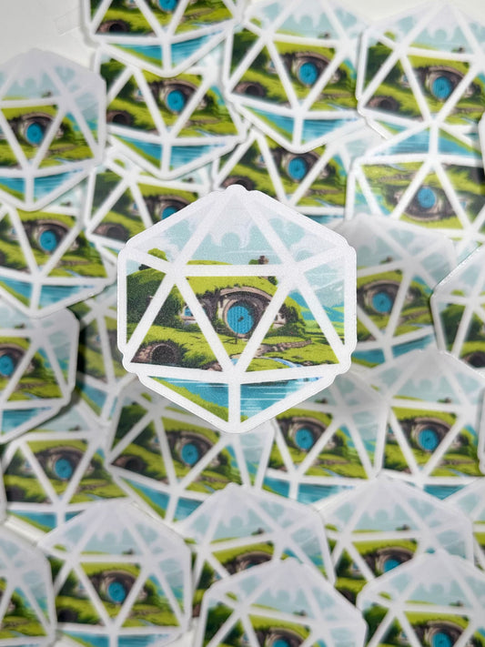 Shire Hobbit Town D20 Sticker