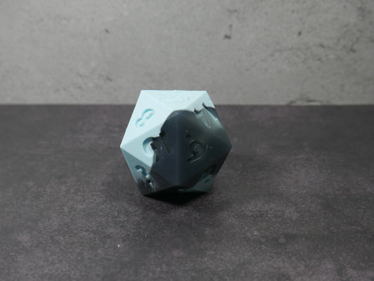 Emotional Support Squishy Dice (baby blue/translucent black)