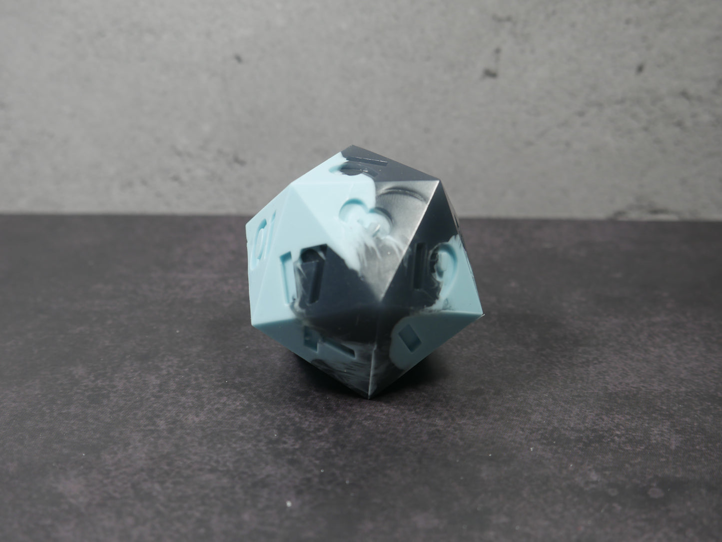 Emotional Support Squishy Dice (baby blue/translucent black)