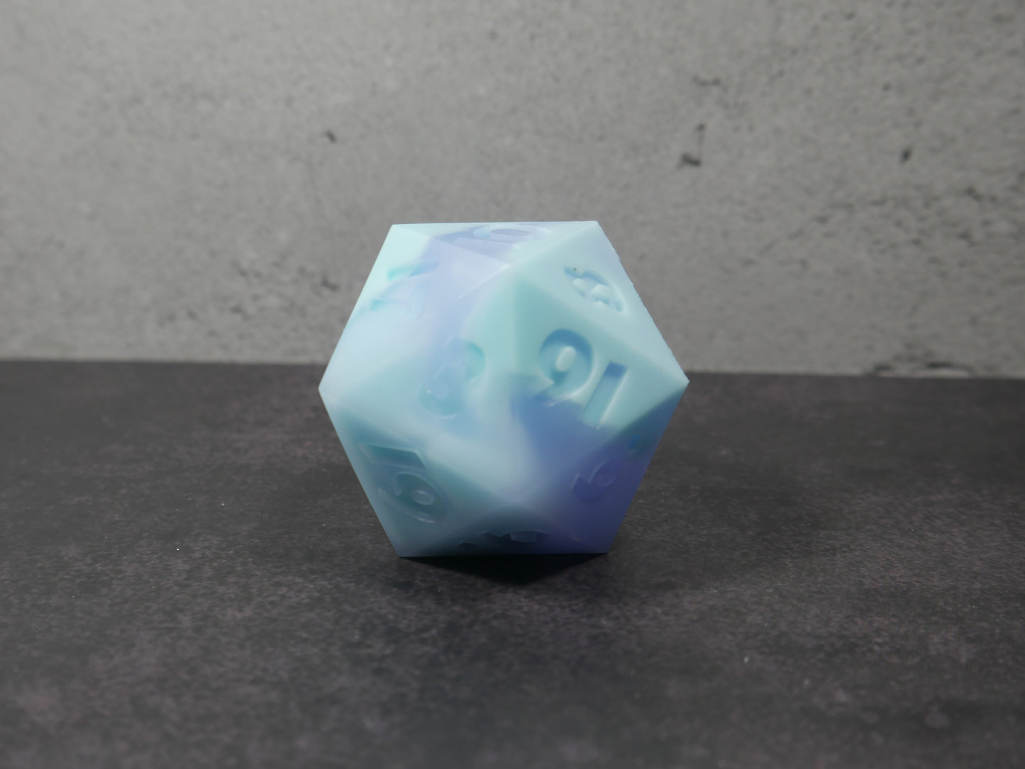 Emotional Support Squishy Dice (translucent lavender/light blue)