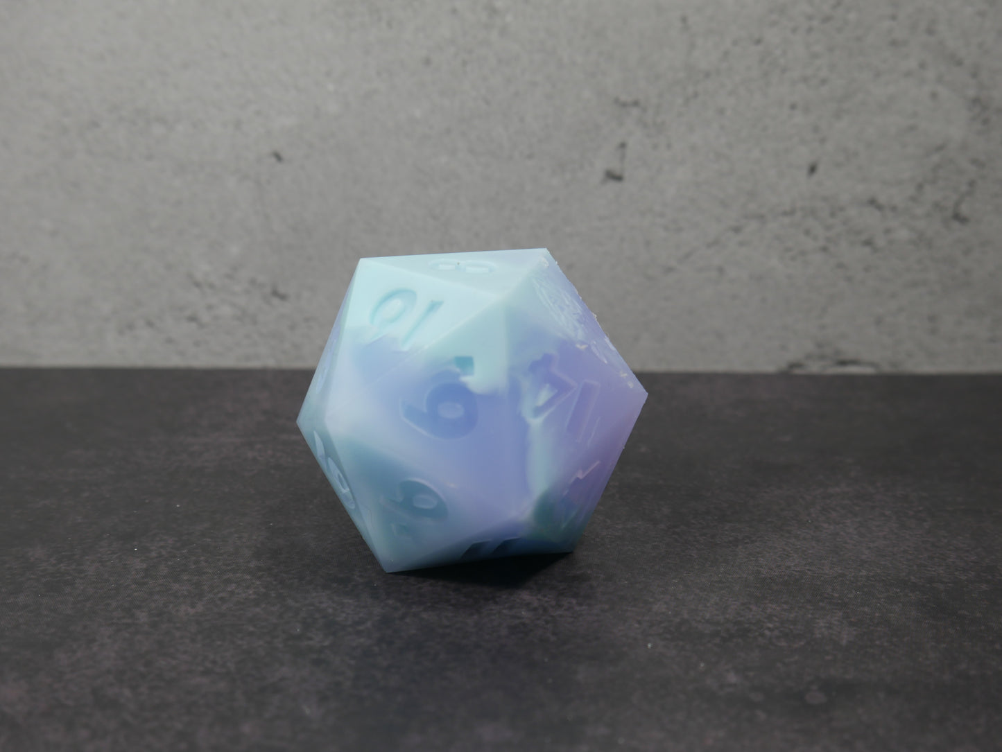 Emotional Support Squishy Dice (translucent lavender/light blue)