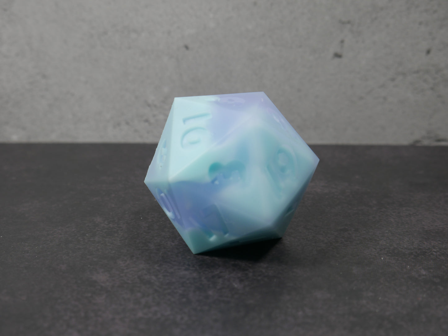 Emotional Support Squishy Dice (translucent lavender/light blue)