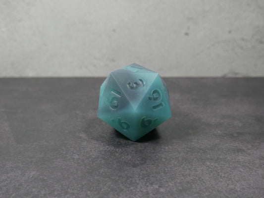 Emotional Support Squishy Dice (translucent teal & black)