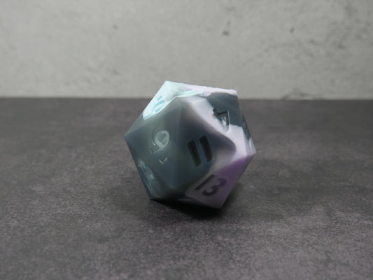 Emotional Support Squishy Dice (black/purple/blue)