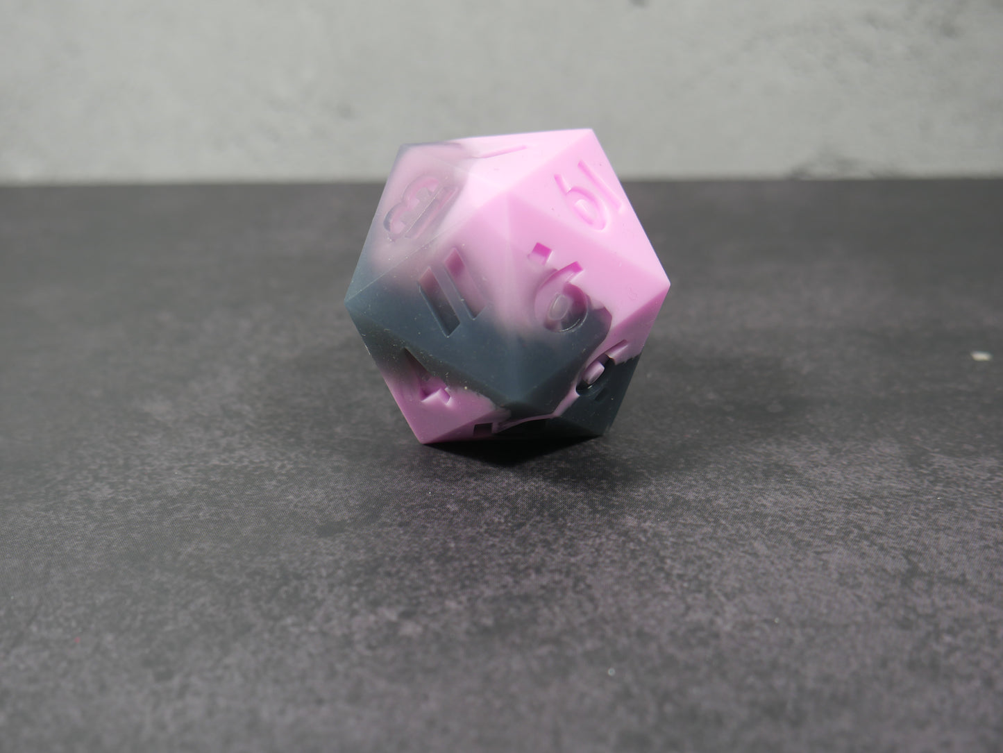 Emotional Support Squishy Dice (pink/translucent black)