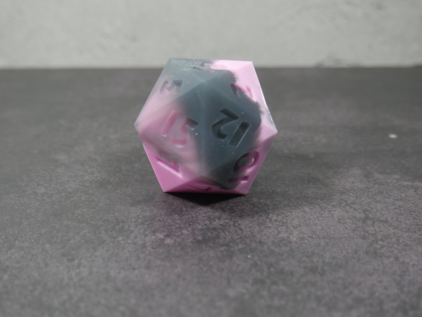 Emotional Support Squishy Dice (pink/translucent black)