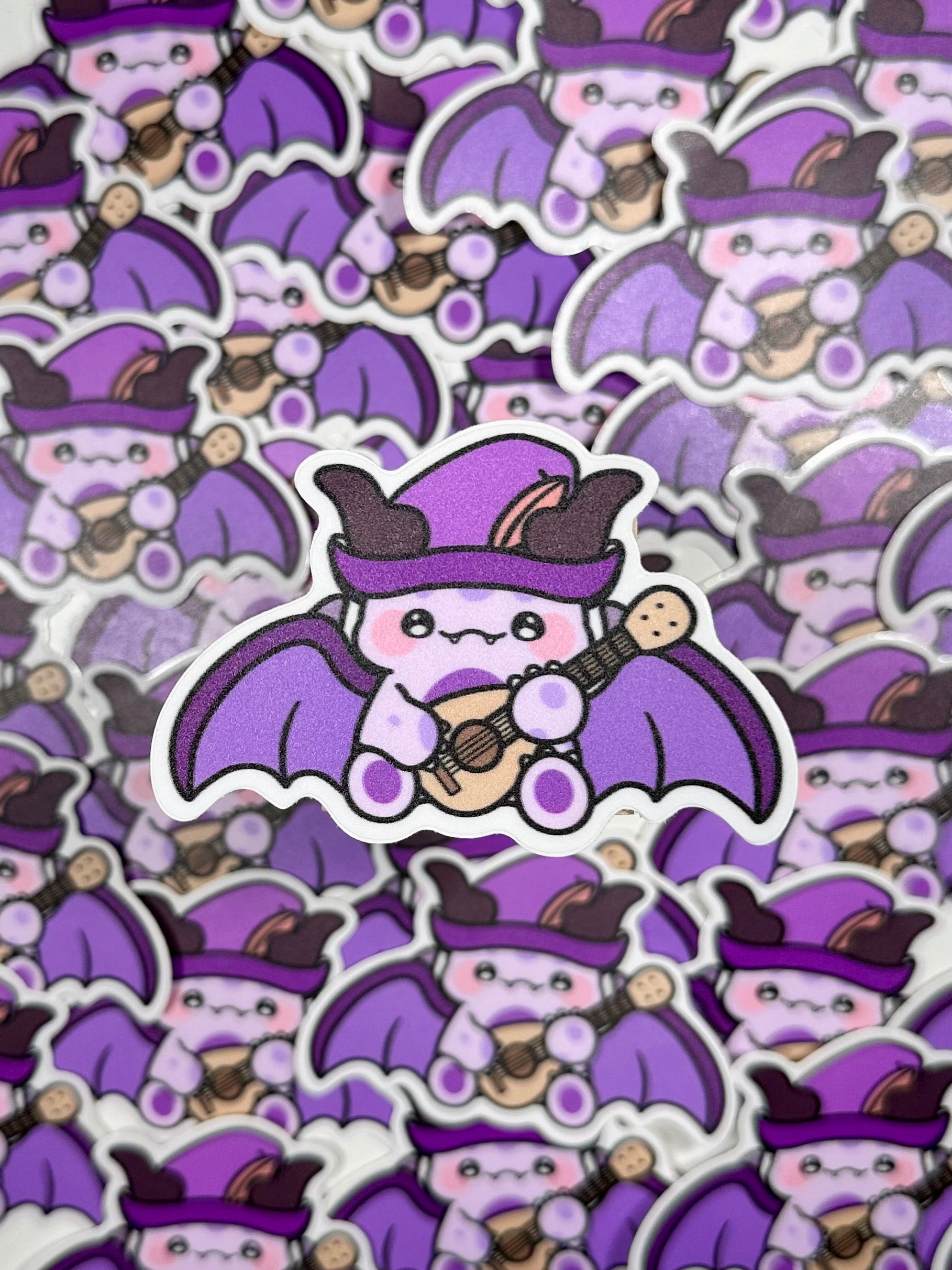 cute bard purple dragon sticker adorable tiny wings